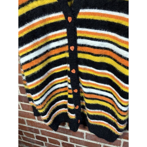 NWT Sweet Society Candy Corn Sweater Striped Eyelash Halloween Size Small New - Picture 2 of 6